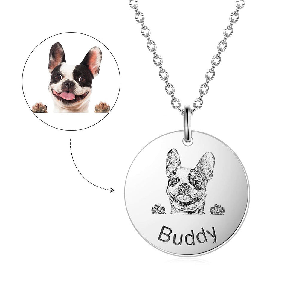 Personalized Pet Portrait Name Necklace