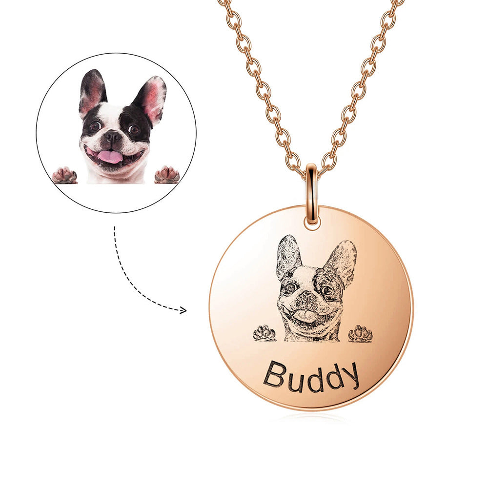 Personalized Pet Portrait Name Necklace