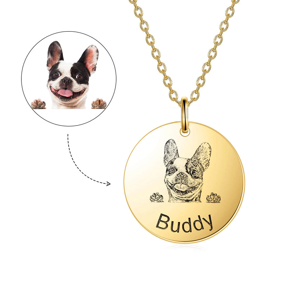 Personalized Pet Portrait Name Necklace