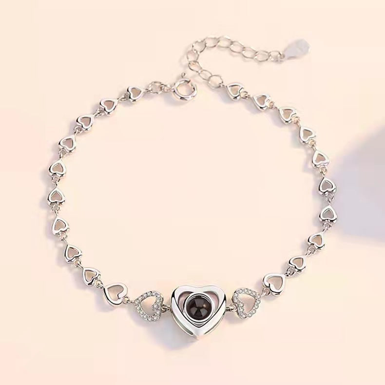 Personalized I Love You Heart-to-Heart Bracelet