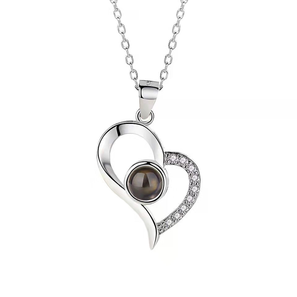 I Love You Heart Charm Pendant Necklace