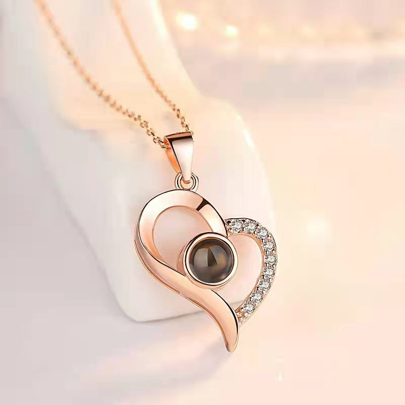 I Love You Heart Charm Pendant Necklace