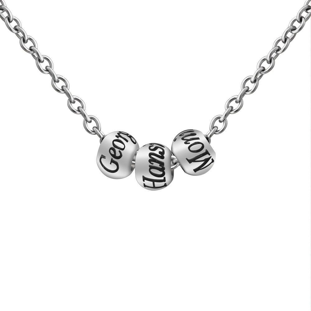 Personalized three color lettered Bead NecklacePersonalized Three-Color Lettered Bead Necklace