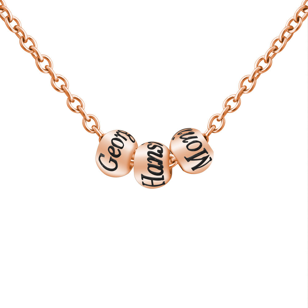 Personalized three color lettered Bead NecklacePersonalized Three-Color Lettered Bead Necklace