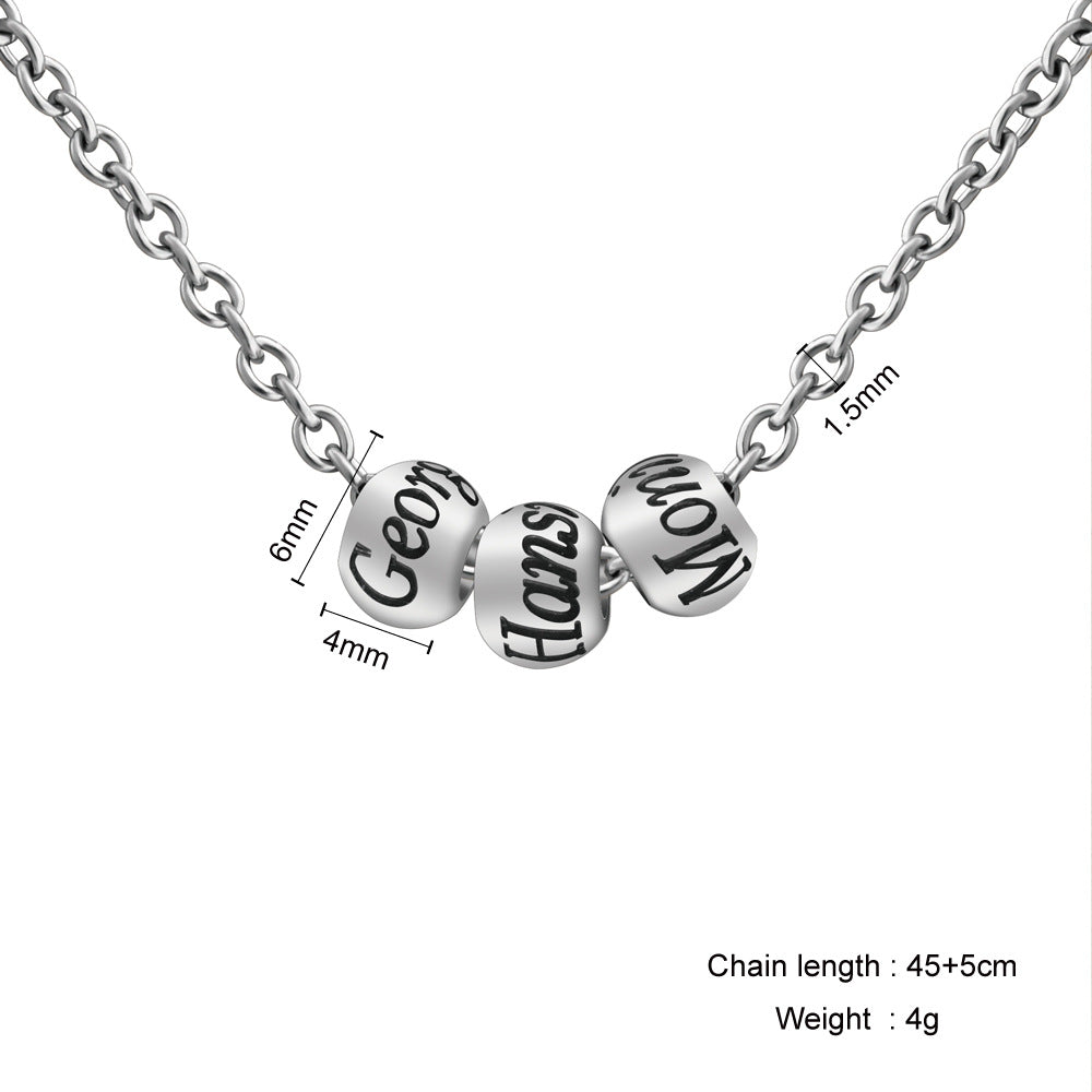 Personalized three color lettered Bead NecklacePersonalized Three-Color Lettered Bead Necklace