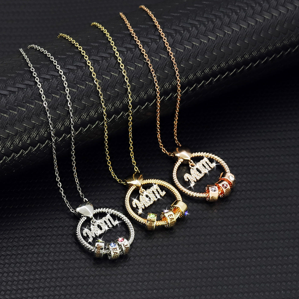 Personalized Lettering Color Diamond Necklace