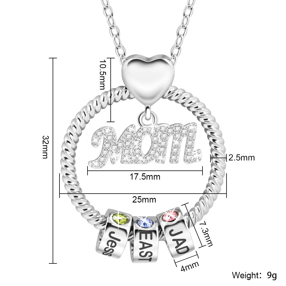 Personalized Lettering Color Diamond Necklace