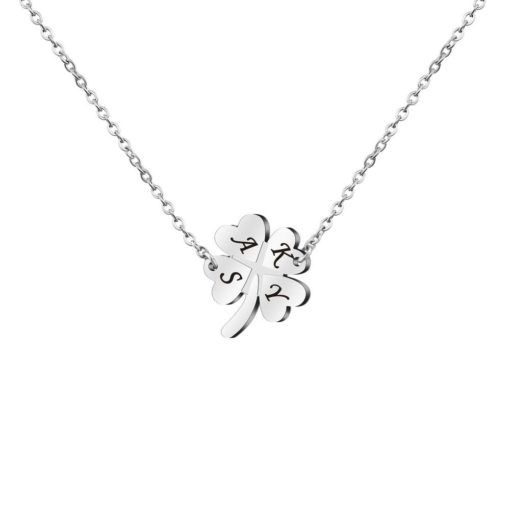 Personalized Four-Leaf Clover Name Necklace