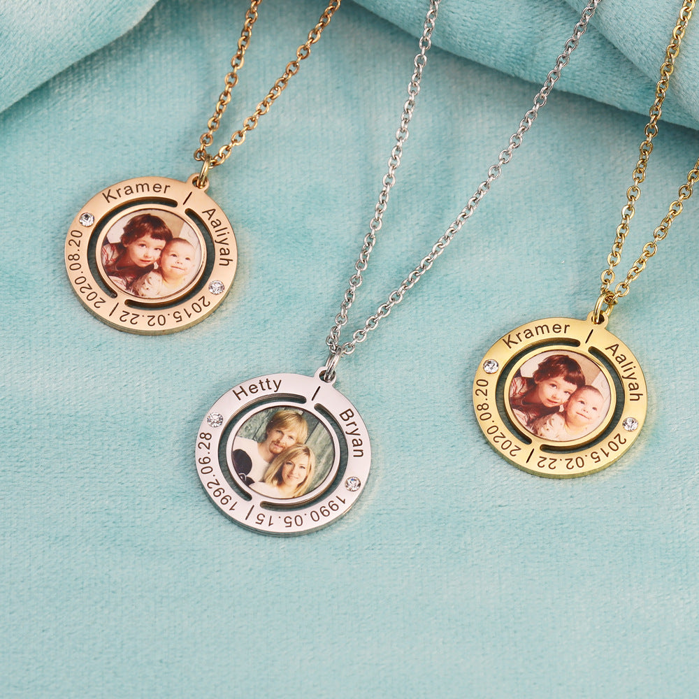 Personalized Engraved Photo Necklace