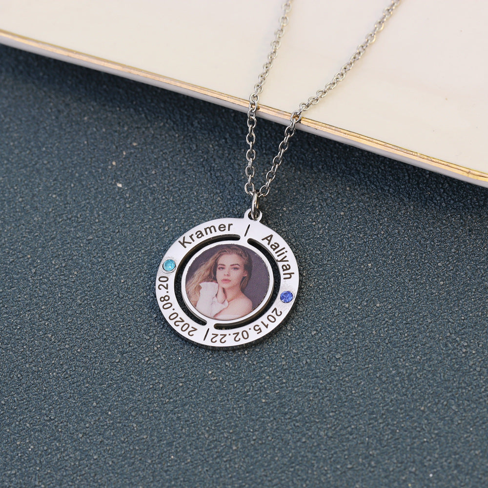 Personalized Engraved Photo Necklace