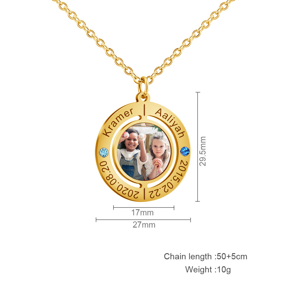 Personalized Engraved Photo Necklace