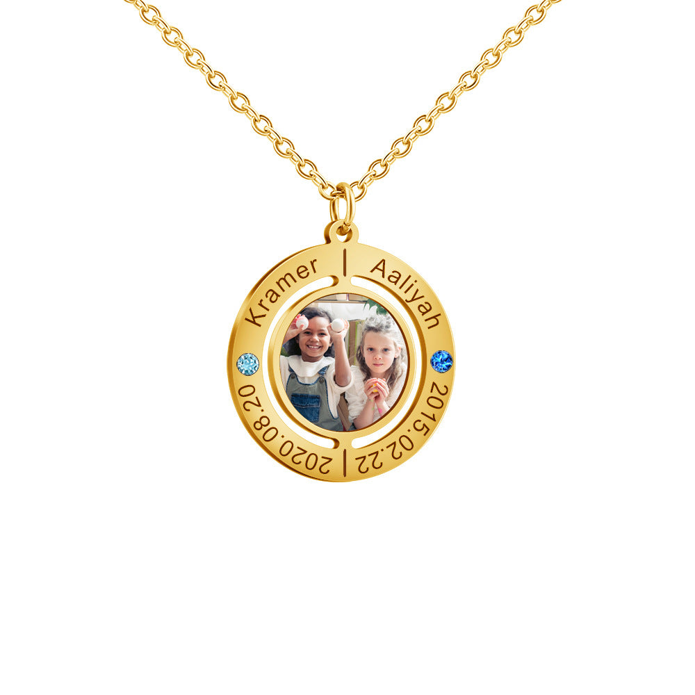 Personalized Engraved Photo Necklace