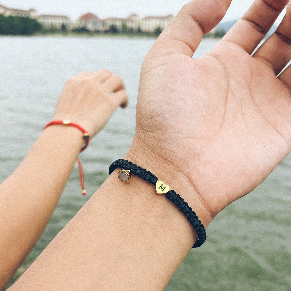 Personalized Vintage Couple Lettering Bracelet