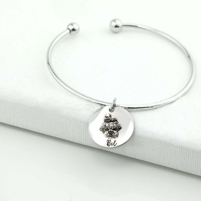 Personalized Pendants Bangle Bracelet