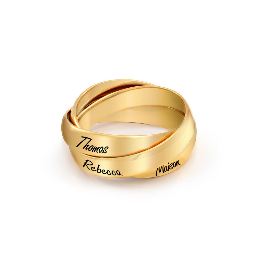 Personalised Three-Ring Name Engraved Ring