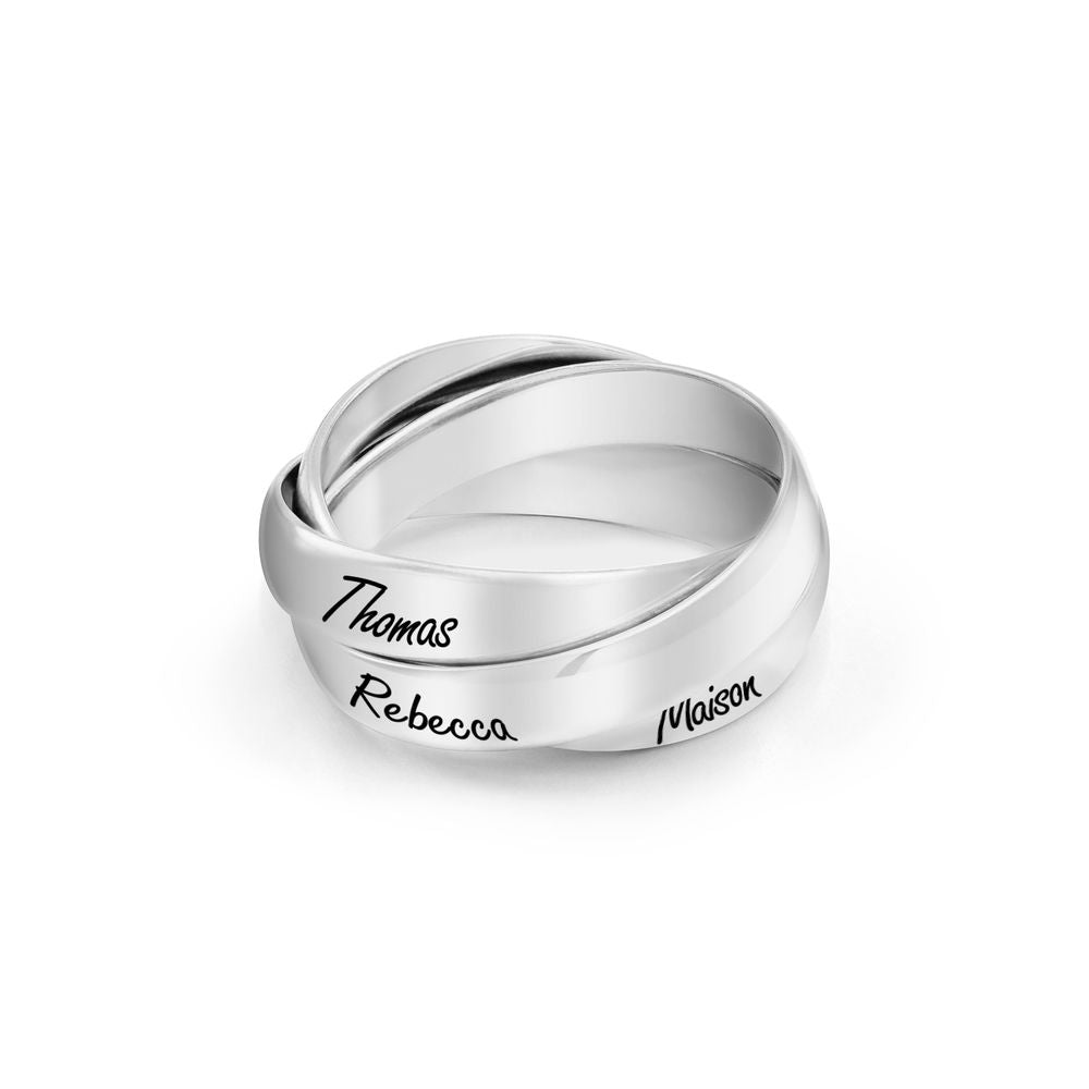 Personalised Three-Ring Name Engraved Ring