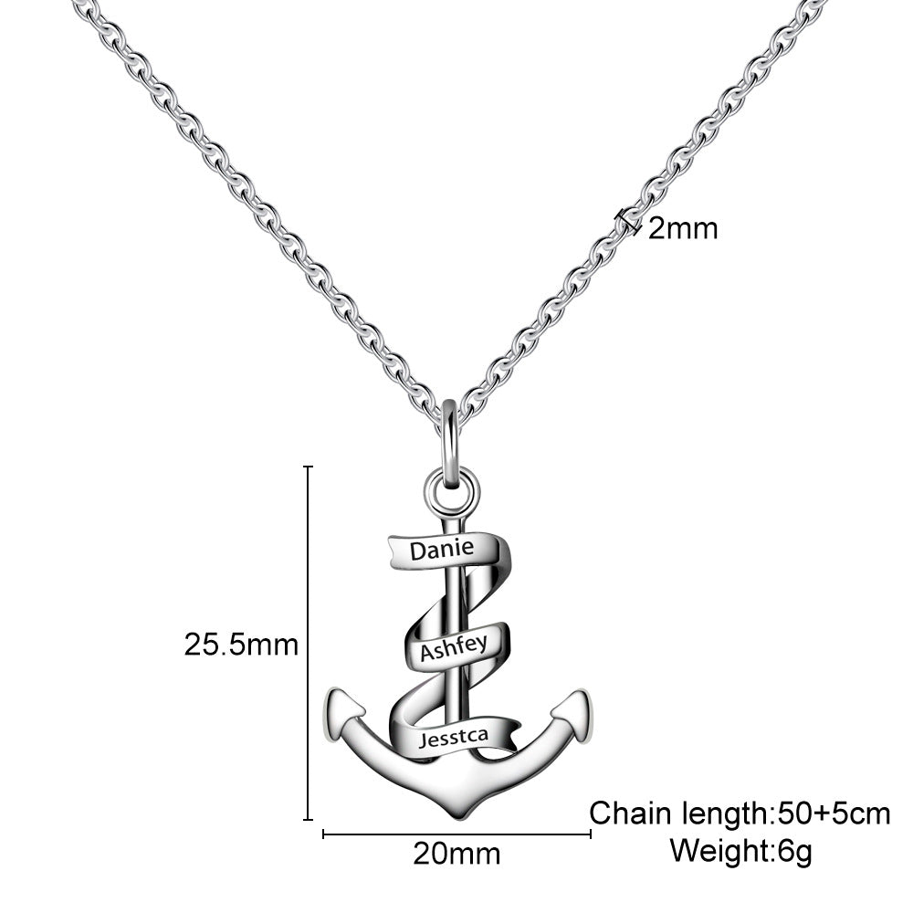 Personalized Lettering Anchor Necklace