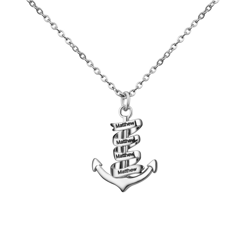 Personalized Lettering Anchor Necklace