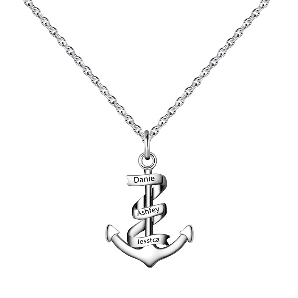 Personalized Lettering Anchor Necklace