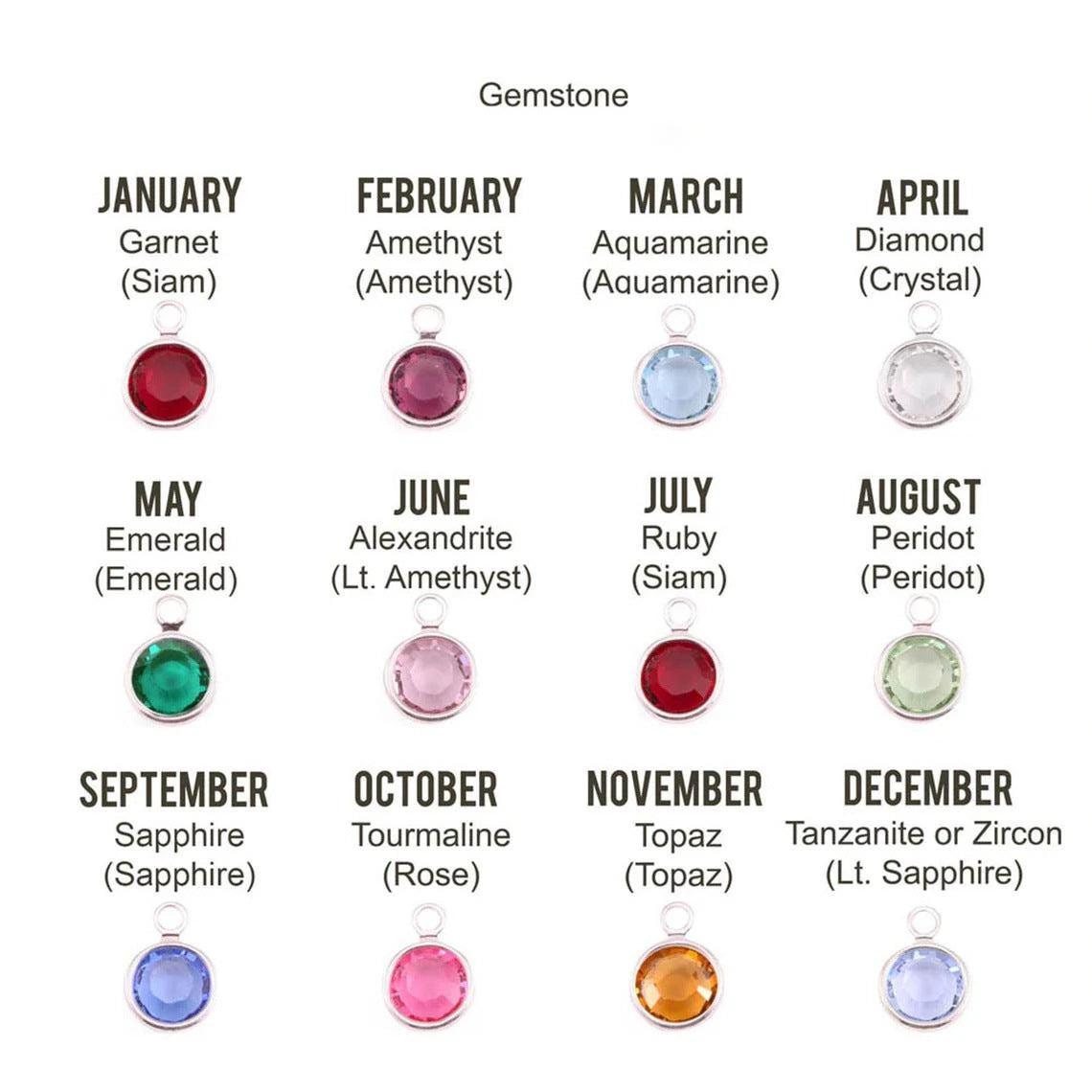 Personalized Birthstone Name Engraved Necklace