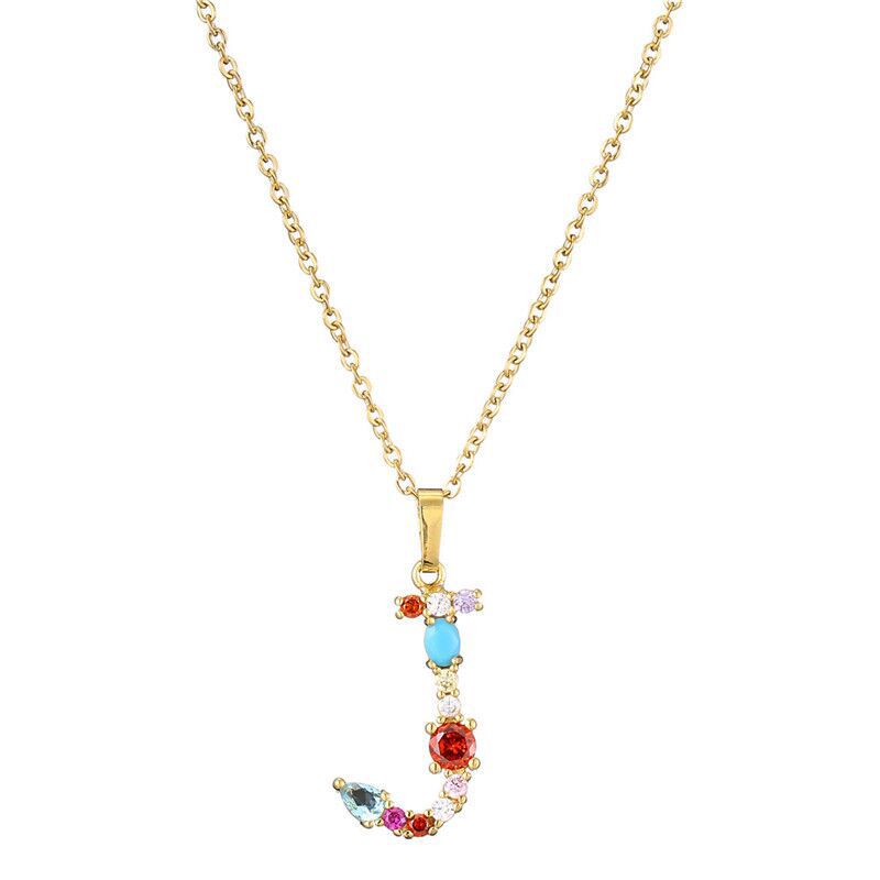 Gemstone Letter Necklace