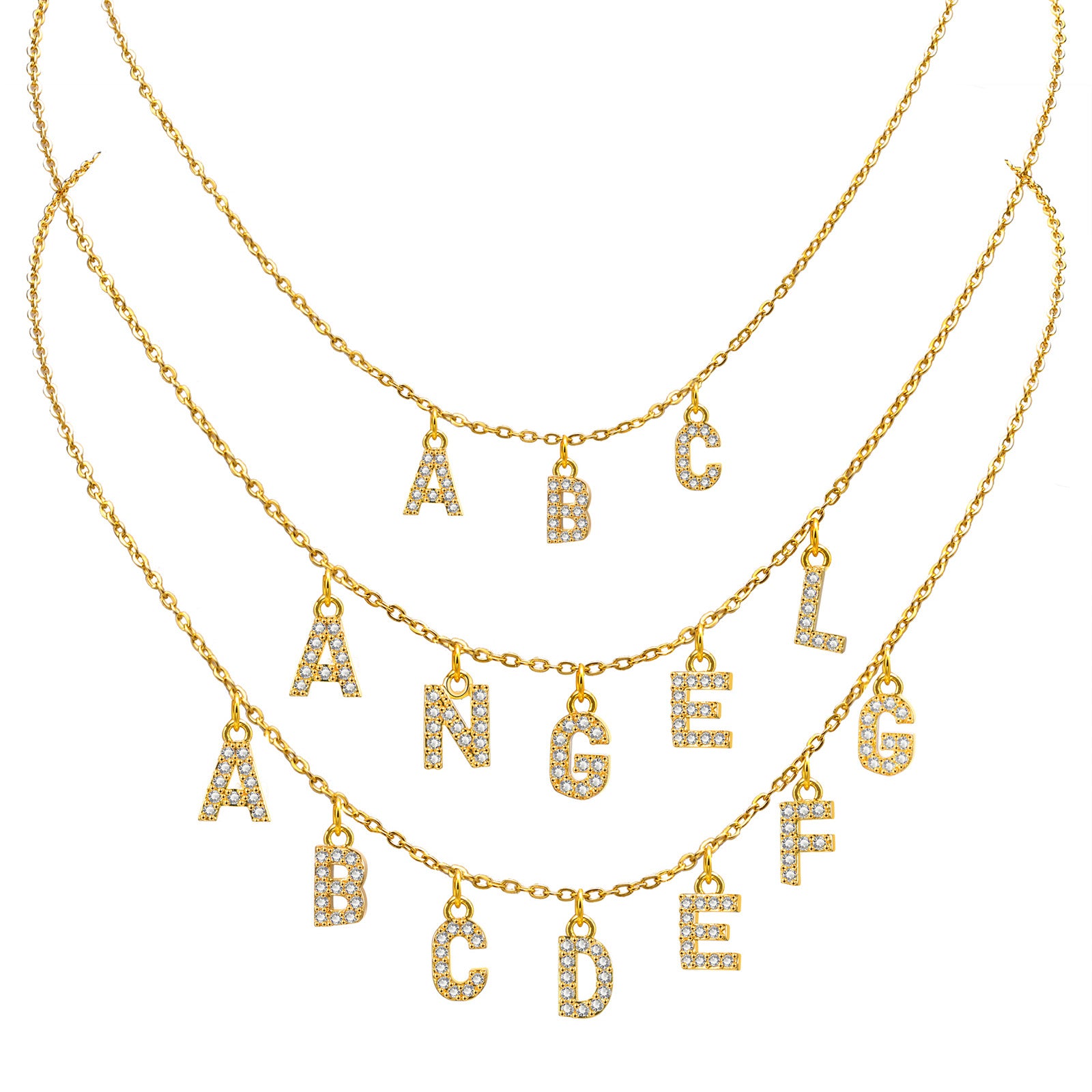 Personalized Zircon Letter Necklace