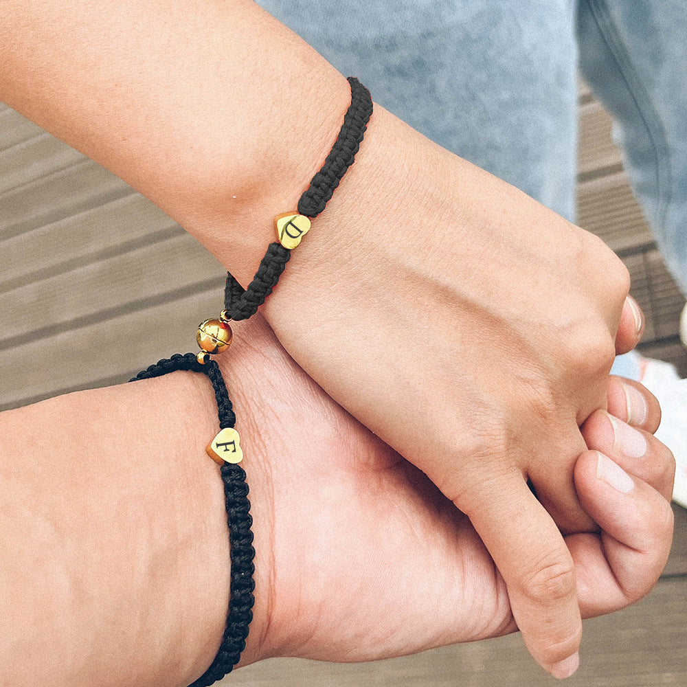 Personalized Vintage Couple Lettering Bracelet