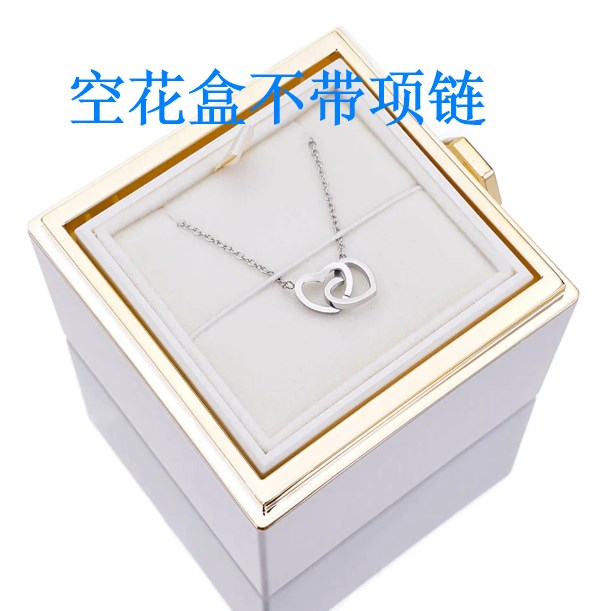 Personalized Lettering Double Heart Necklace with Rotatable Luxury Gift Box