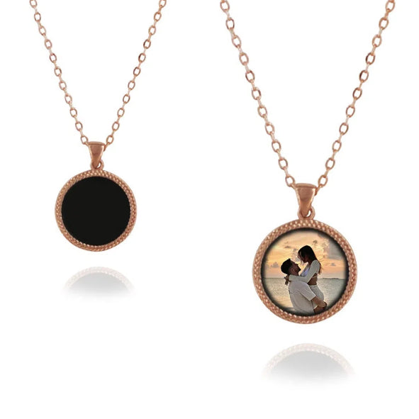 Personalized Circle Heat-Activated Magic Necklace with Hidden Picture