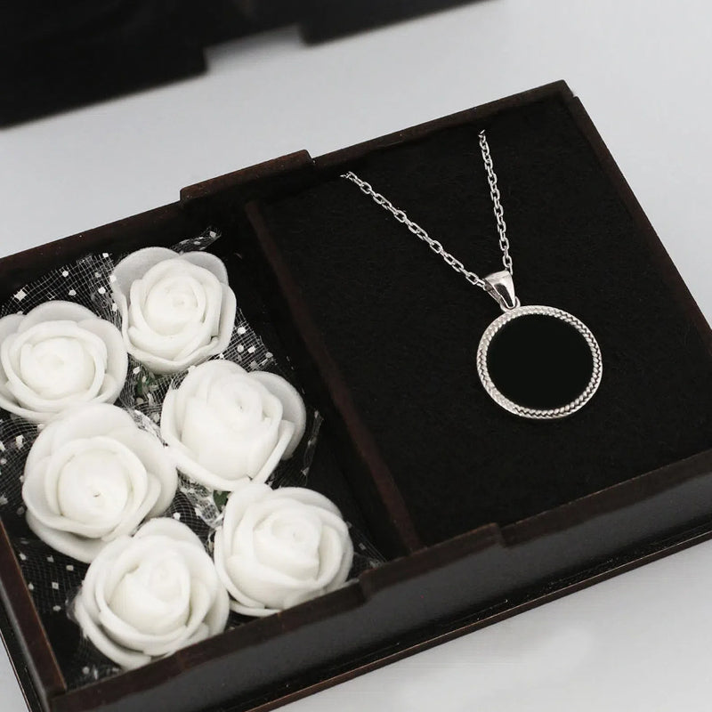 Personalized Circle Heat-Activated Magic Necklace with Hidden Picture