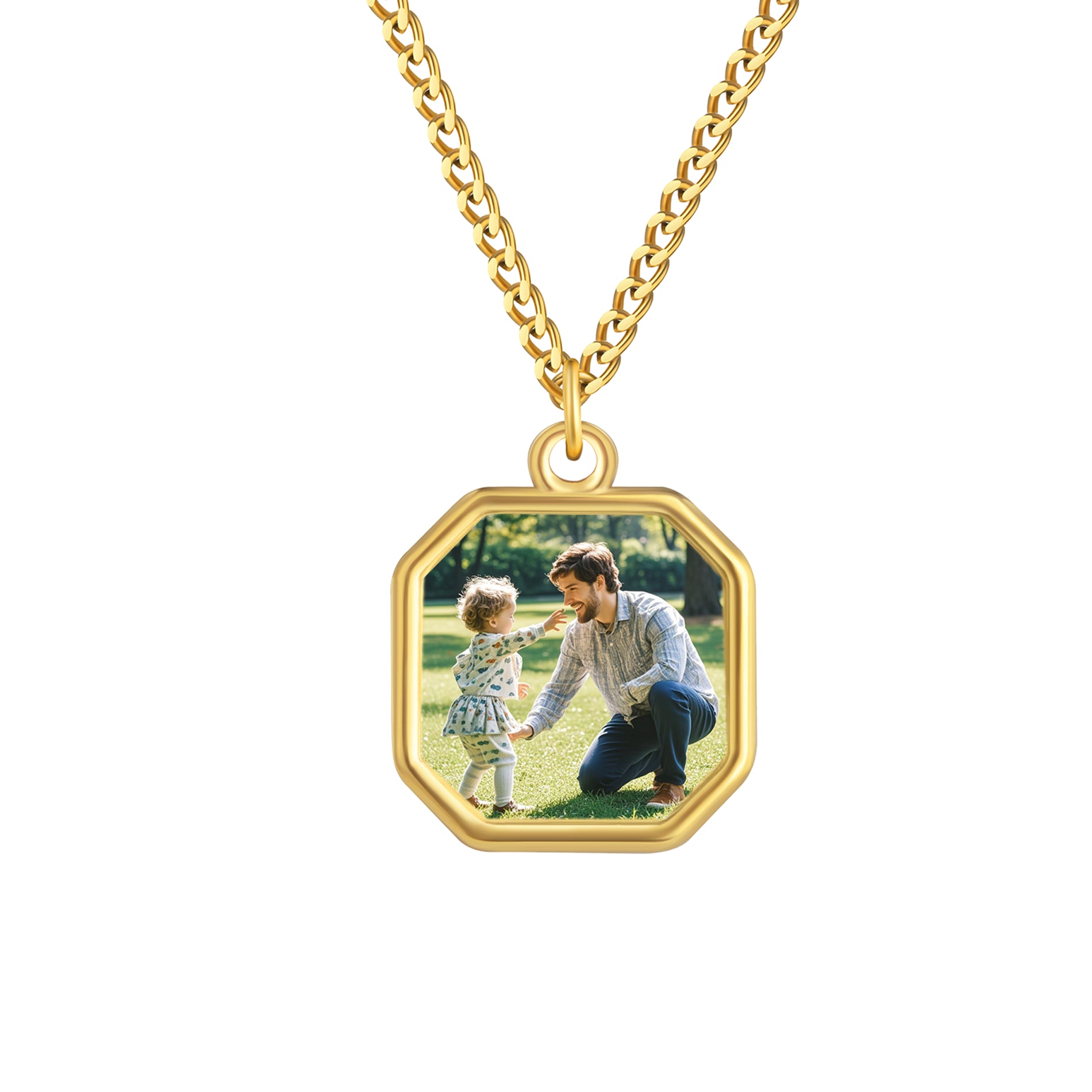 Personalized Square Heat-Activated Magic Necklace with Hidden Picture