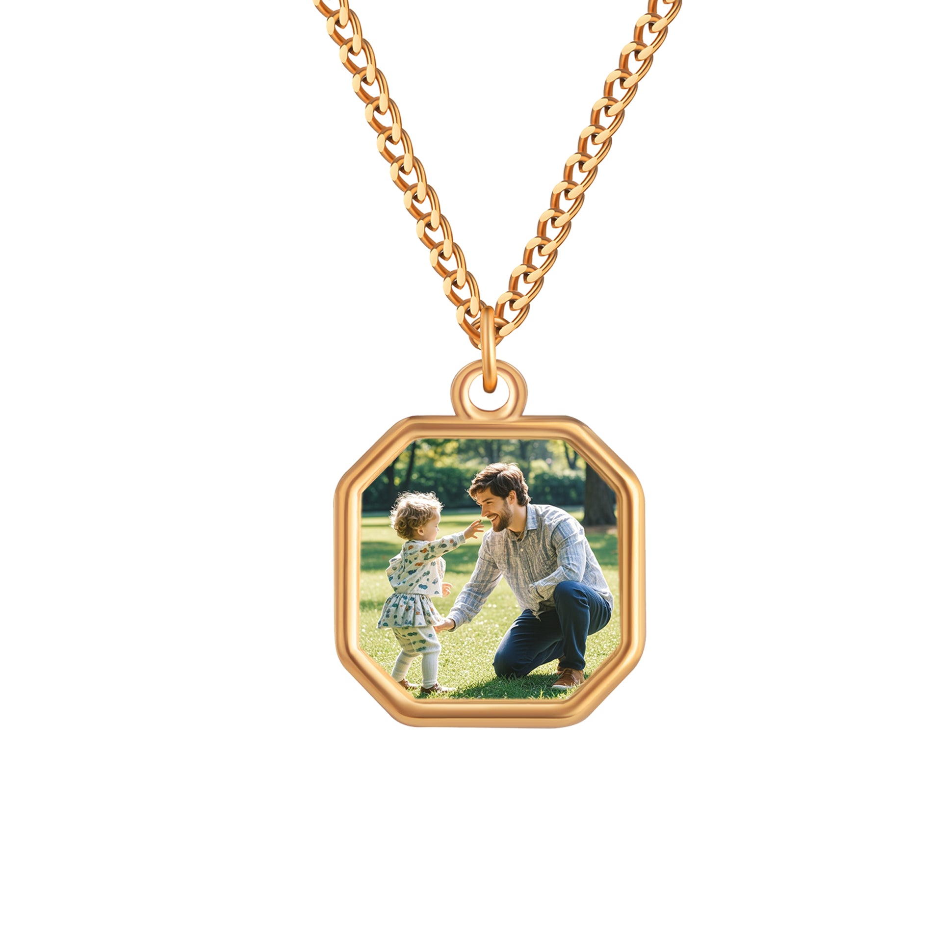 Personalized Square Heat-Activated Magic Necklace with Hidden Picture