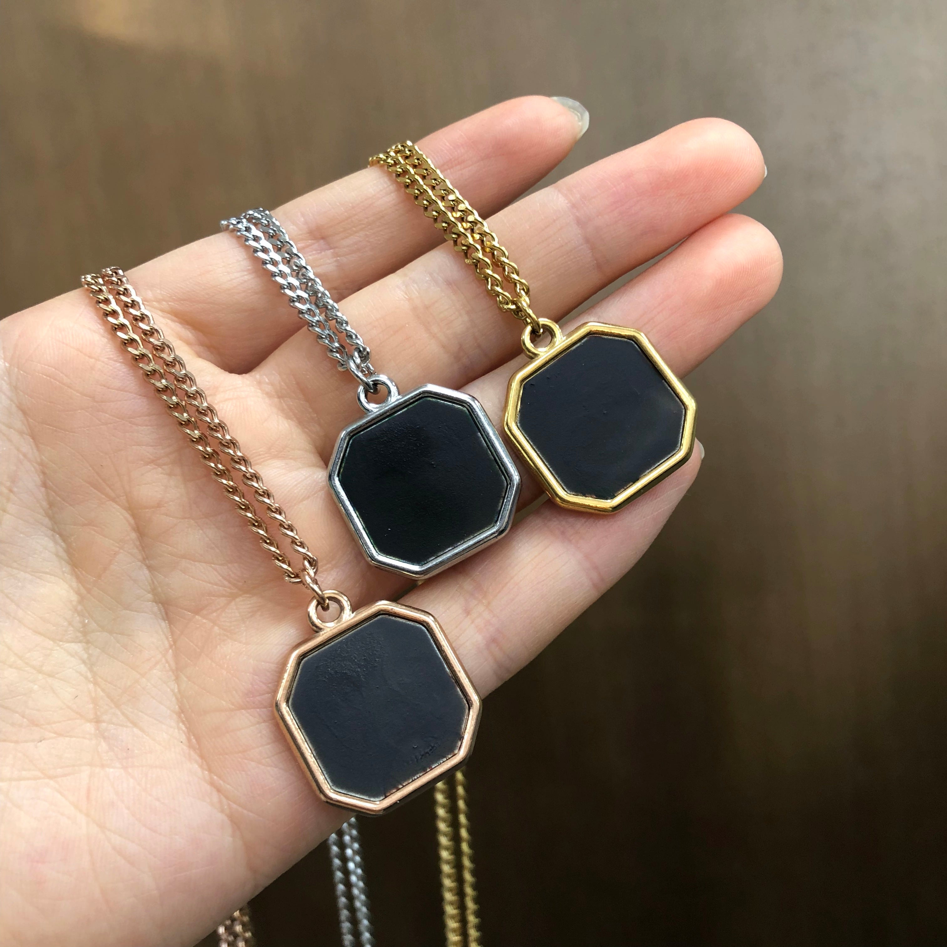 Personalized Square Heat-Activated Magic Necklace with Hidden Picture