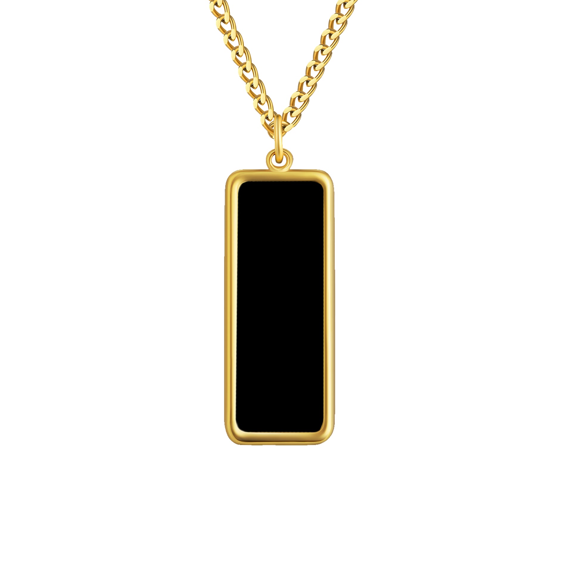 Personalized Rectangle Heat-Activated Magic Necklace with Hidden Picture